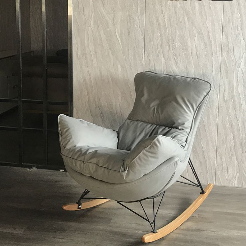 Contemporary Armless Accent Chair Faux Leather Lounge Chair with High Back