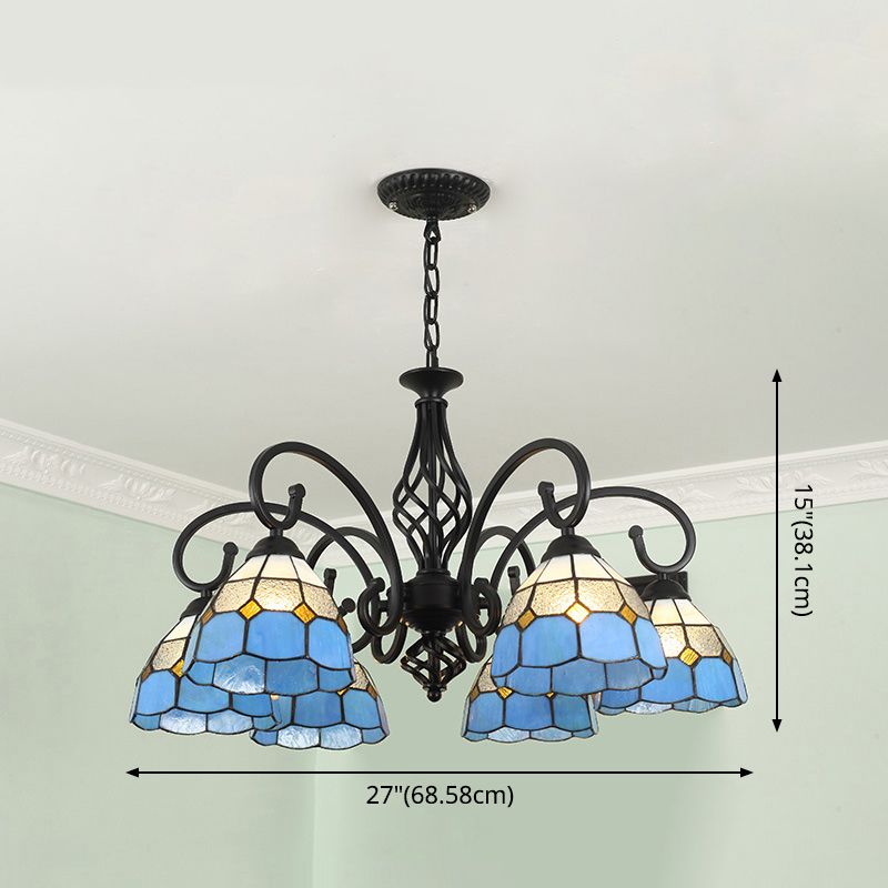 Lampadella Tiffany in vetro colorato Light Living Living Affettale Luce appesa con catene regolabili da 12 "