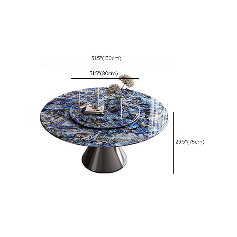 Metal Pedestal Dining Table Round Stone Top Dining Table for Dining Room