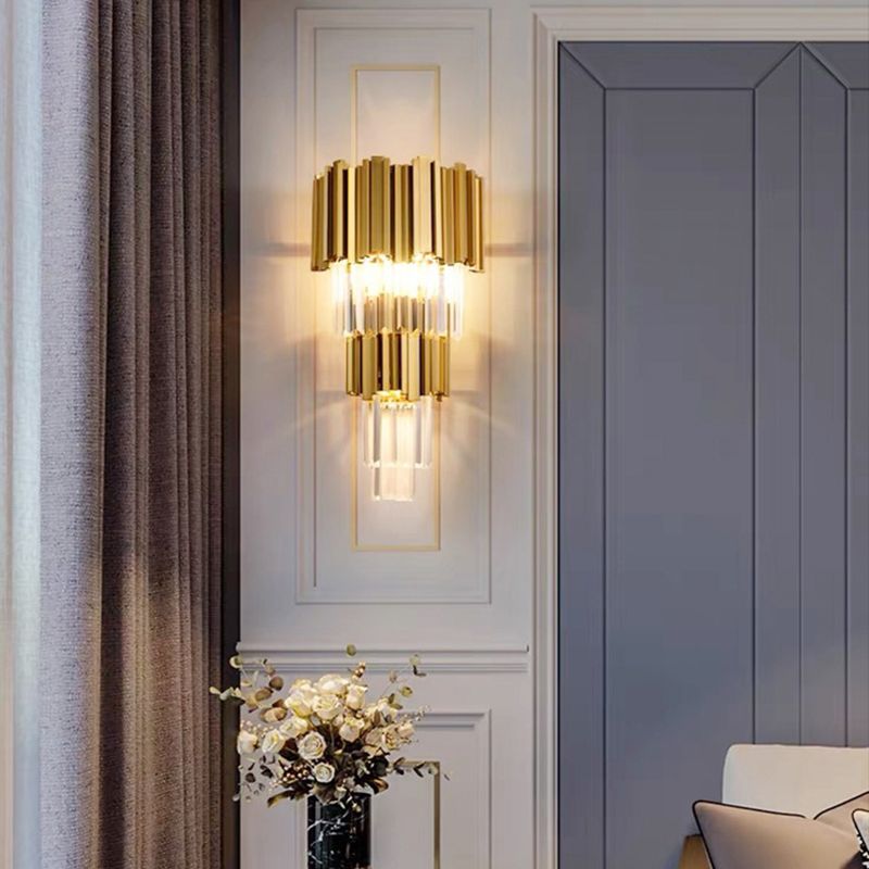 Contemporary Crystal Wall Lamps Metal Wall Light Fixtures for Bedroom