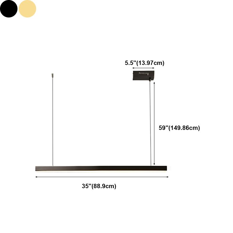 Luz de la isla lineal de estilo moderno metal 1- iluminación de la isla ligera
