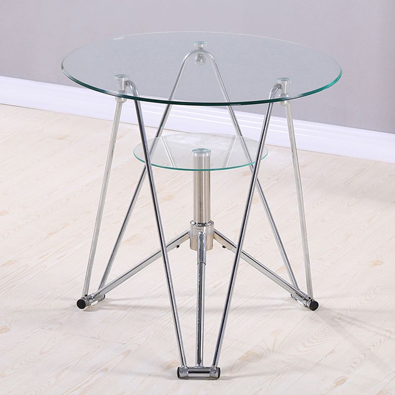 Mesa de comedor de cocina de estilo moderno mesa redonda con base de metal para el hogar
