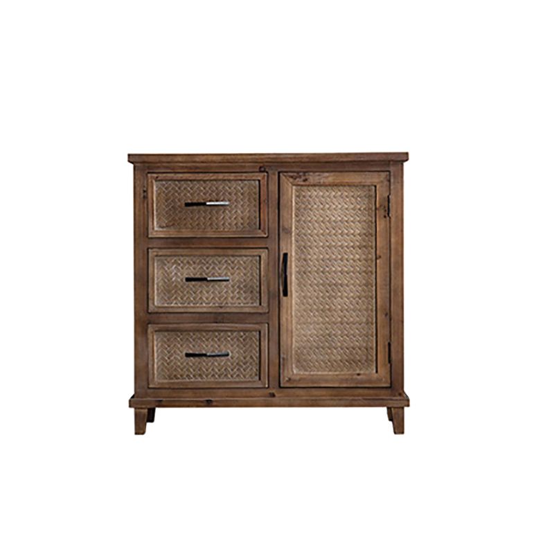 Industrial Wood Drawers Included Cabinet Distressed Brown Accent Cabinet