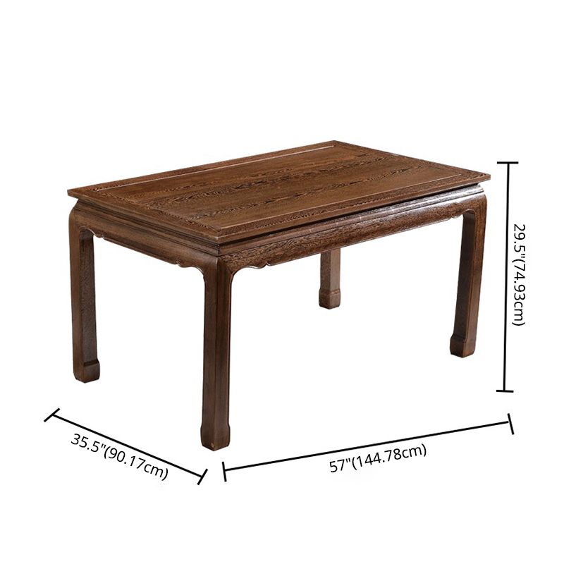Traditional Style Solid Wood Dining Room Set with Fixed Rectangle Shape Table and 4 Legs Base