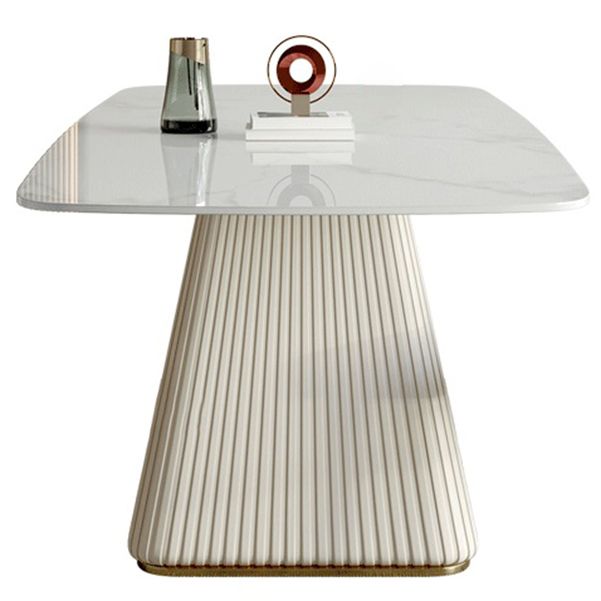 Nordic 1/4/5/6/7 Pieces Furniture Sintered Stone Dining Table Set with Leather Chairs