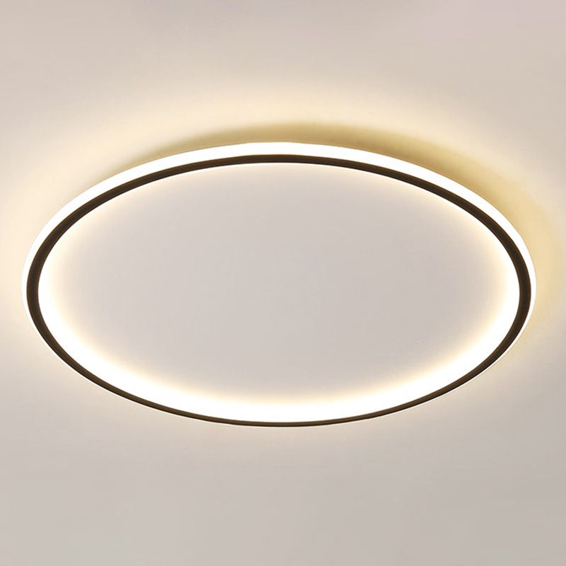 Runde Unterputz-Beleuchtung, minimalistische LED-Deckenleuchte aus Aluminium in Schwarz und Weiß