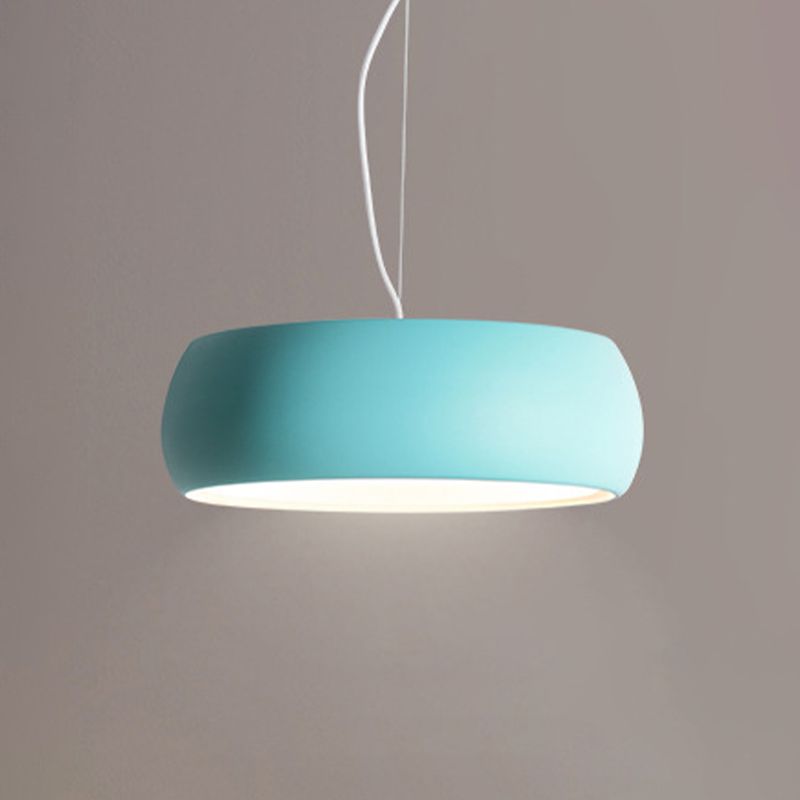 Kit de lampe de suspension du bol bleu macaron 10 "/ 13" / 17 "de largeur en métal de largeur à 1 lumière avec diffuseur