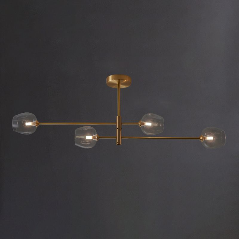 Designer Style Chandelier Light Fixtures Multi-Head Suspension Pendant Lamps with Glass Shade
