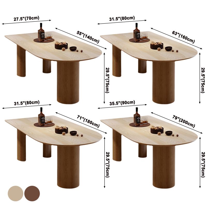 Mesa de comedor contemporánea mesa de madera maciza con 3 patas para cenar