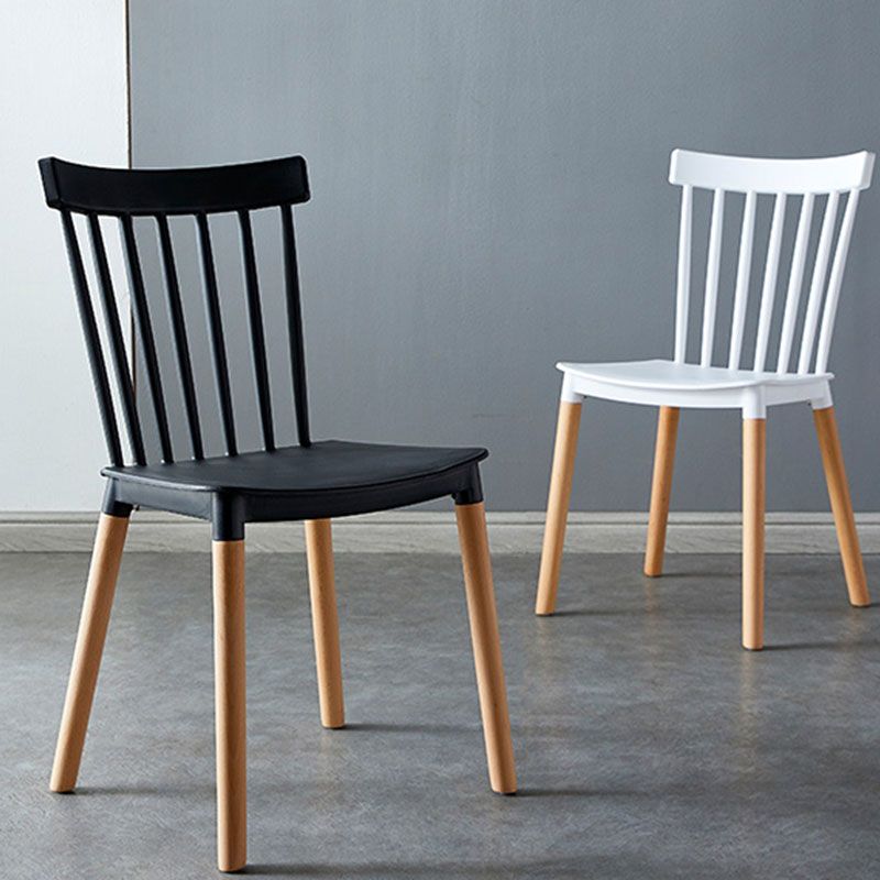 Contemporary Style Chair Dining Armless Dining Chairs with Wooden Legs for Home
