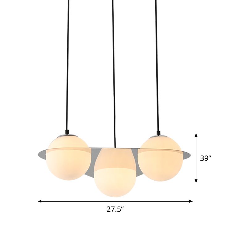 Bol cluster hanglamp modernisme wit glas 3 lichten woonkamer hangend plafondlicht met spiegelbevestiging