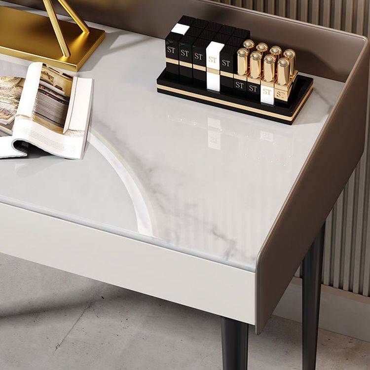 29.52 " Height 2-Drawer Makeup Table Modern Slate Top Vanity Stool