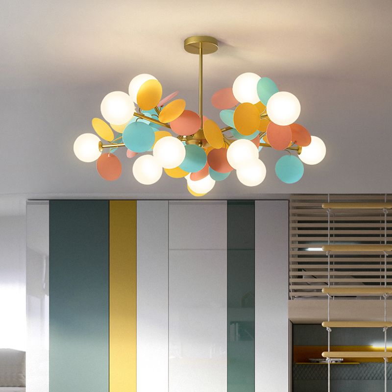 Bubbles Bedroom Ceiling Pendant Light Metal Nordic Style Chandelier Light Fixture