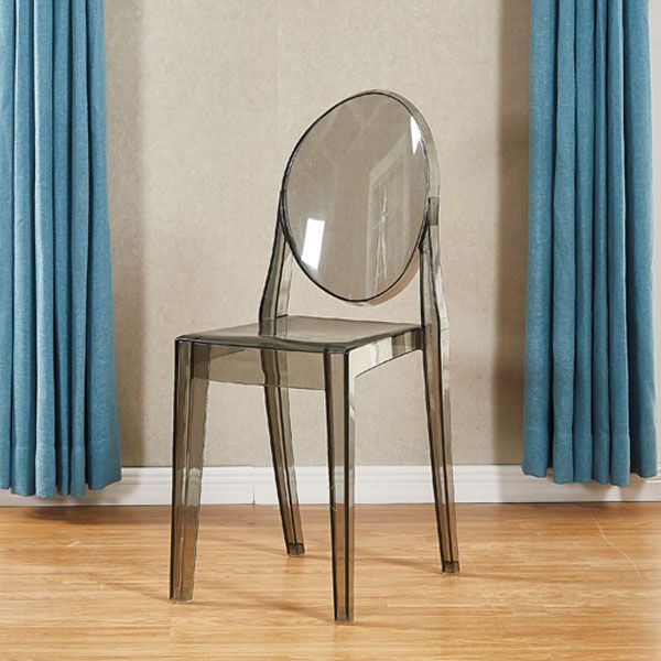 Silla lateral de plástico moderna con acabado mate, silla de comedor con respaldo abierto