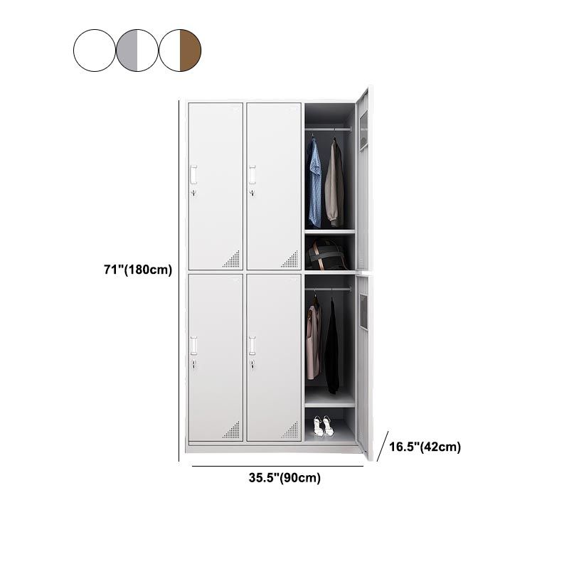 Contemporary Metal Wardrobe Freestanding Wardrobe Closet with Locks