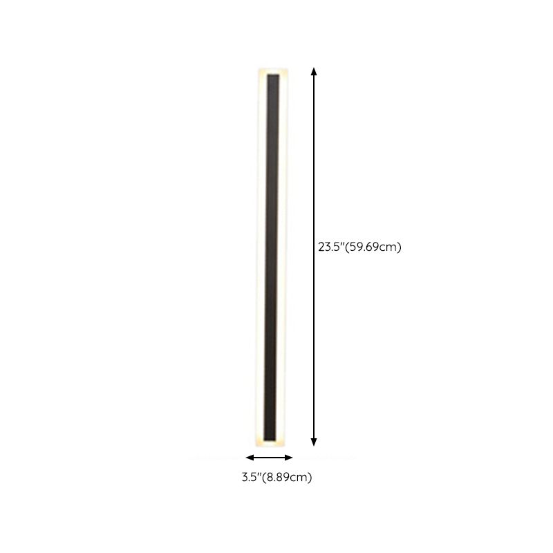 Simple Linear Wall Lamp Metal 1 Light Wall Light Fixture in Black