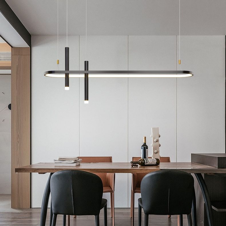 Modern Linear Ceiling Pendant Light Metal Island Pendant