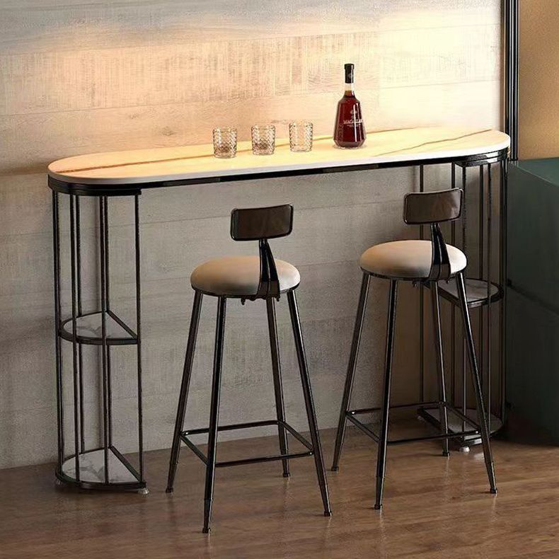 Contemporary Dining Stool Armless Bar Stools with Metal Base