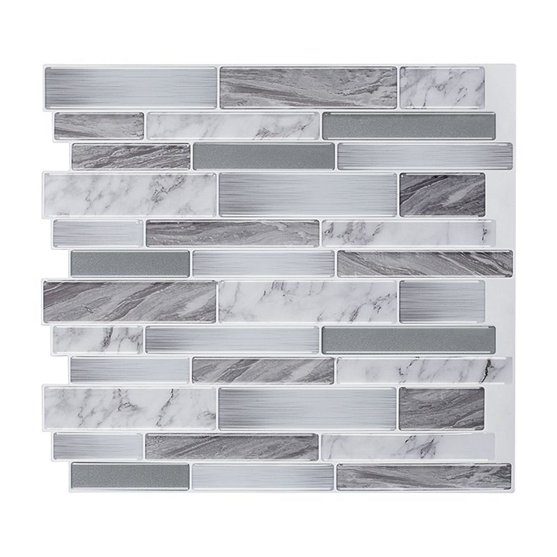 Grey Marble Brick Wallpaper Panels Mosaic Cottage Adhesive Wall Covering for Kitchen