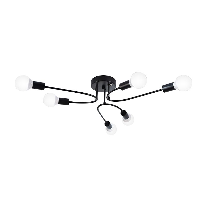 Starburst Semi Flush Mount Lighting Nordic Metal 6/8/10 Lichter Weiß/Gold/Schwarz Deckeneinbauleuchte für Schlafzimmer