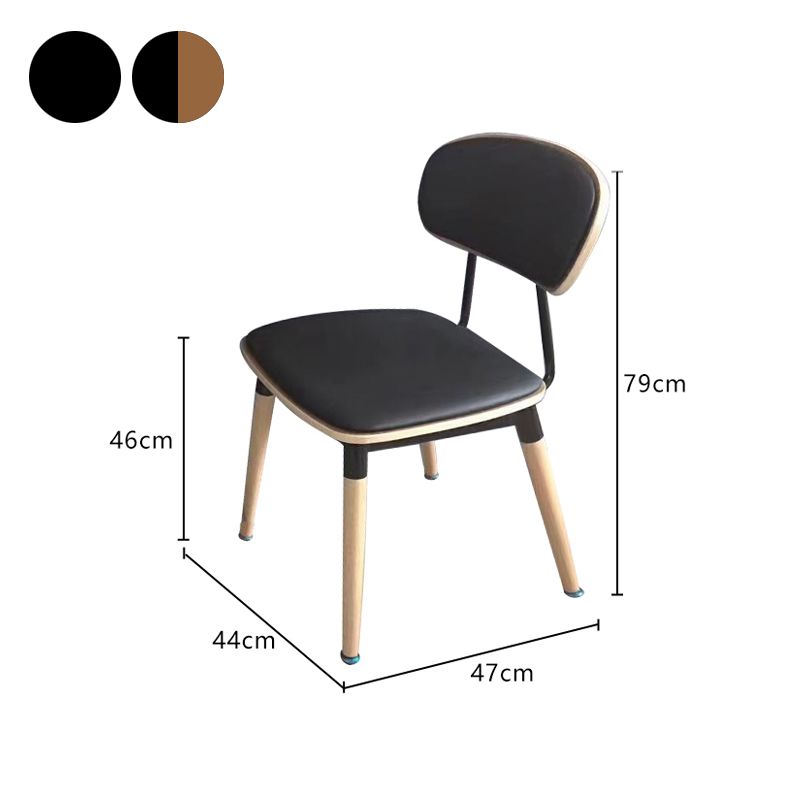 Contemporary Style Open Back Upholstered Dining Side Chair for Home