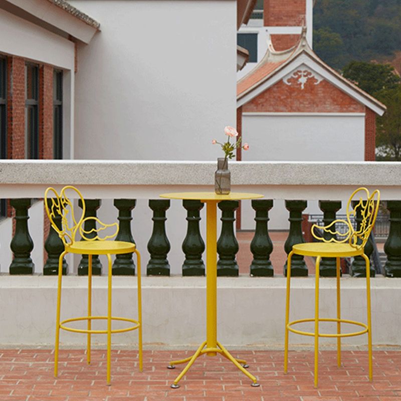 Industrial Outdoor Bar Height Table Metal Bar Table with Pedestal