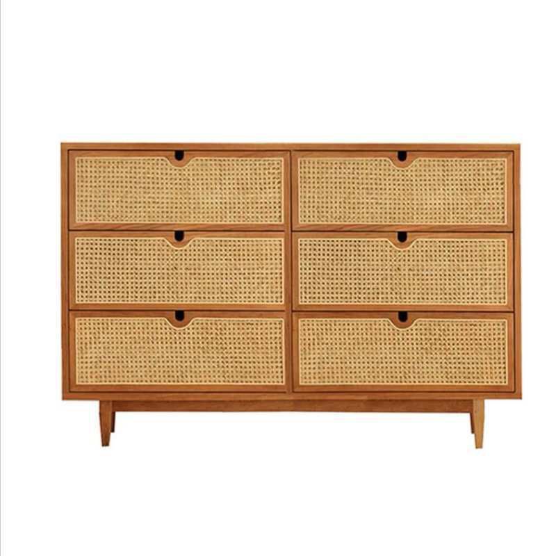 Modern Accent Chest Rectangle Side Cabinet with Natural Finish