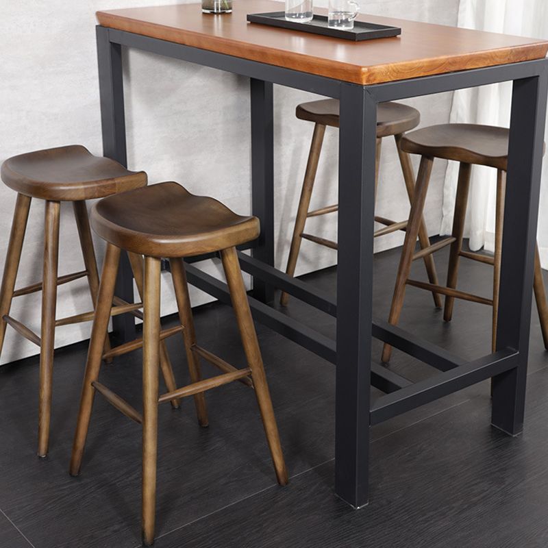 Contemporary Style Solid Wood Home Stool Matte Finish with Footrest