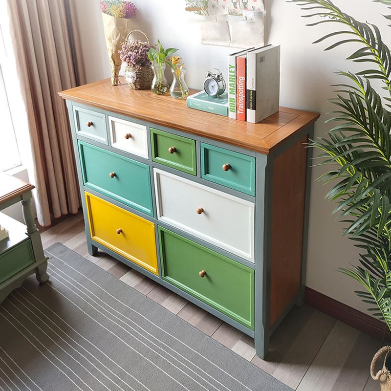 Vertical Nautical Wooden Storage Chest Bedroom Chest with Drawers