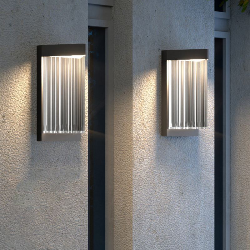 Simple Wall Sconce Black Outdoor Wall Light Fixture with Acrylic