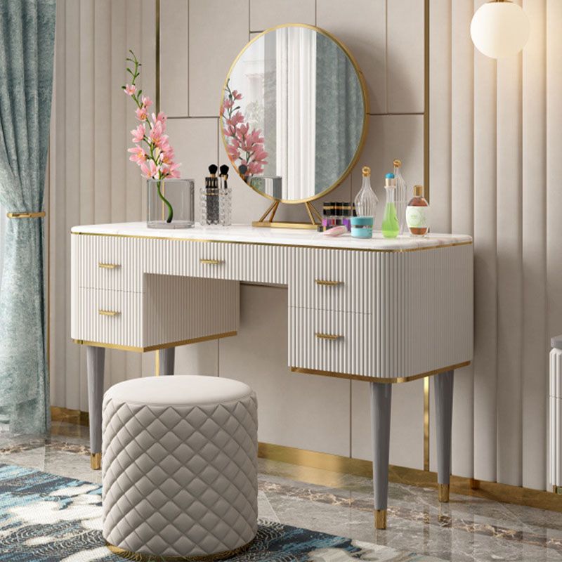 Contemporary Makeup Vanity Set 5-Drawers Vanity Dressing Table Set