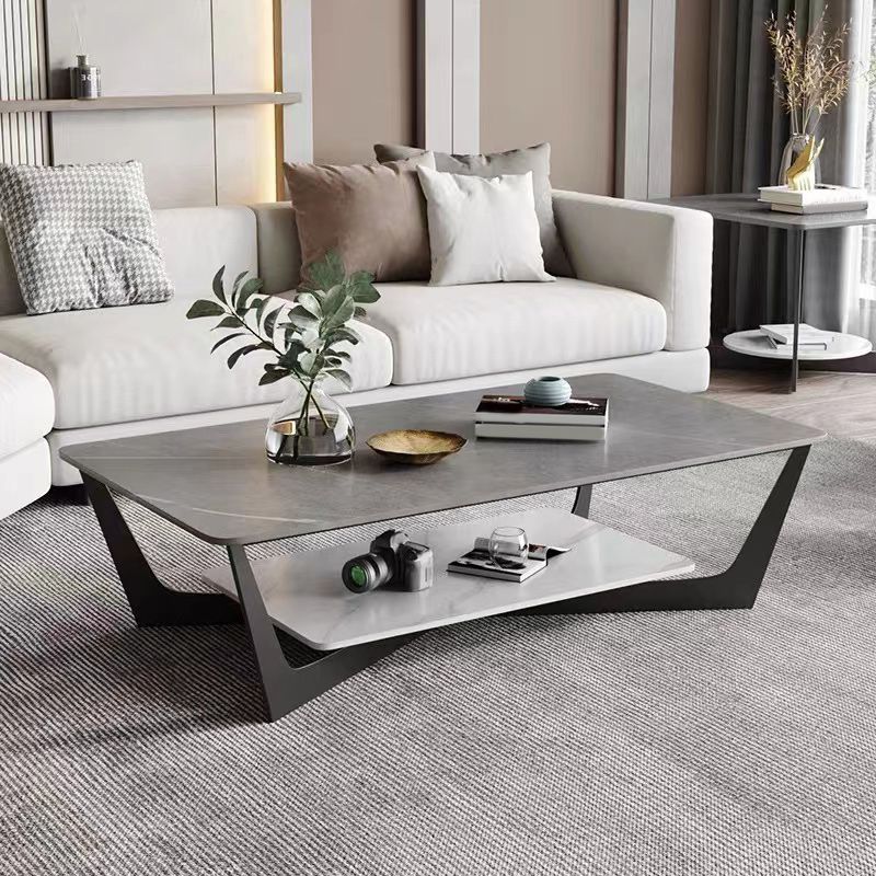 Slate Rectangular Coffee Table Minimalist Coffee Table for Living Room