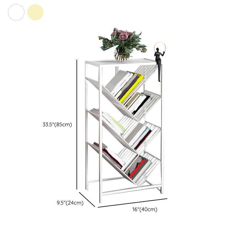 9" Wide Glam Shelf Bookcase Open Shelves Included Metal Bookcase