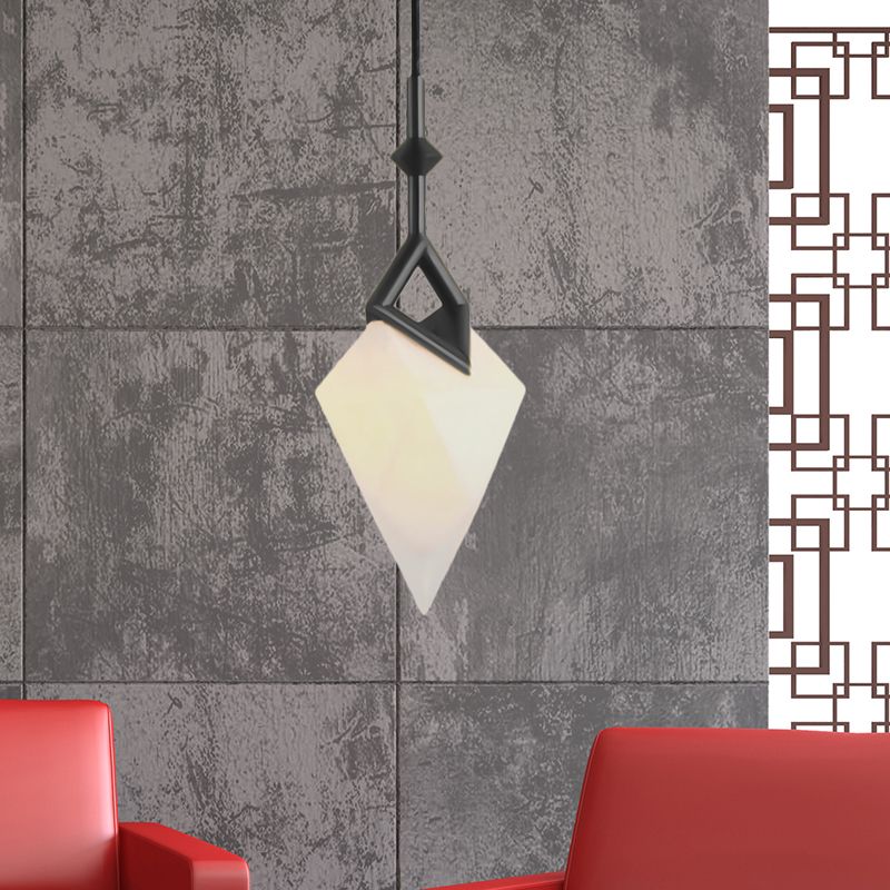 1/2-Light Bedroom Pendant Lighting with Pear Plastic Shade Nordic Style Black/Gold Hanging Light Fixture