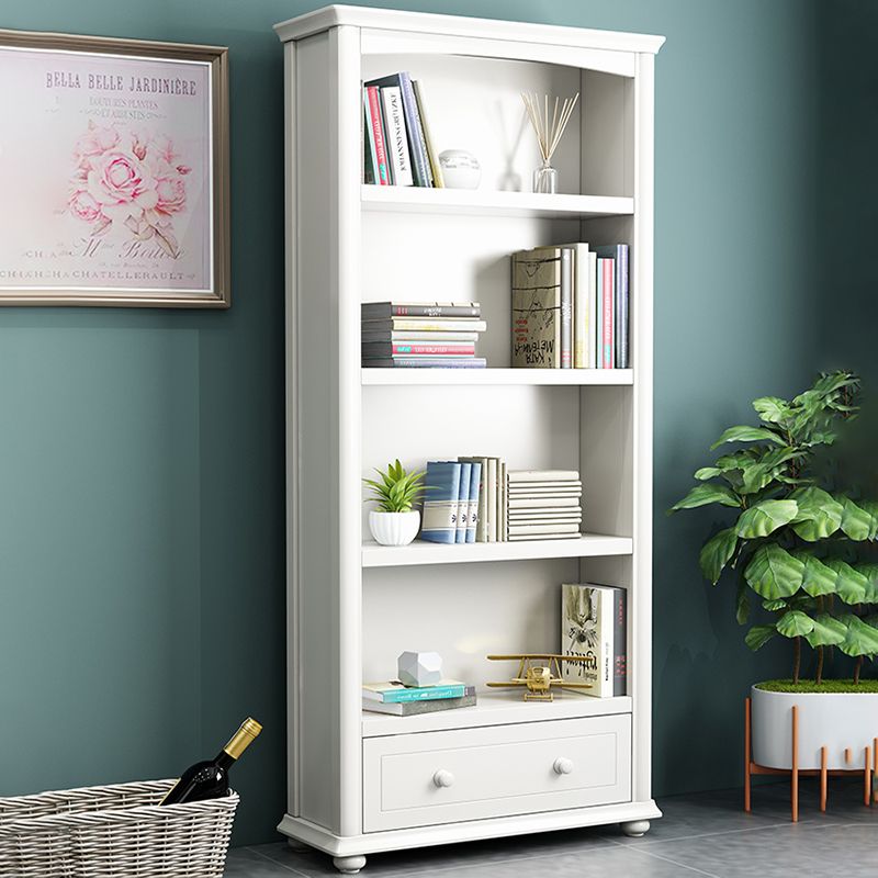 Wooden Closed Back Bookcase Standard Contemporary Bookshelf with Shelves