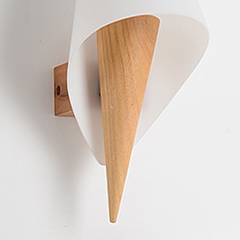 1-Light Wall Mount Light Modern Wooden Wall Sconce Lamp for Living Room(Plant not include)
