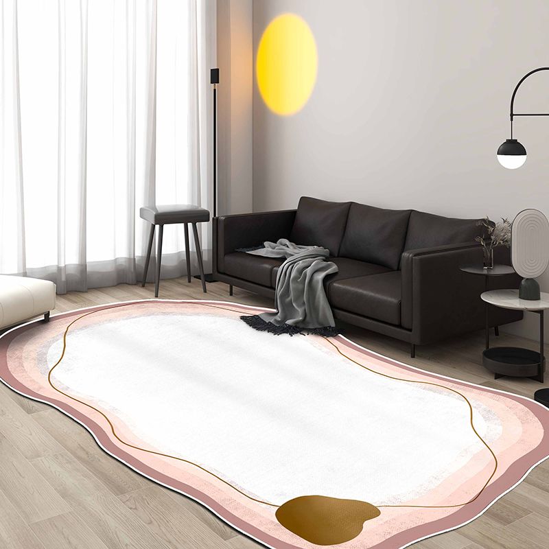 Tapis Chic à blocs de couleurs, moderne, en lin, antidérapant, pour la décoration de la maison