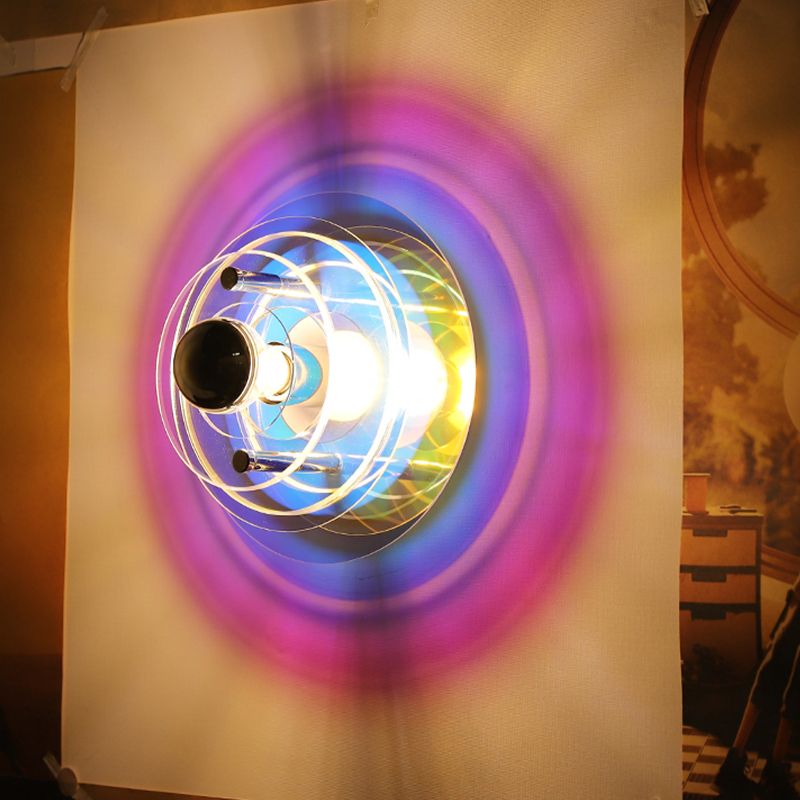 Space-age Wall Lamp Fixture Postmodern Style Acrylic 1 Bulb Bedroom Sconce Light