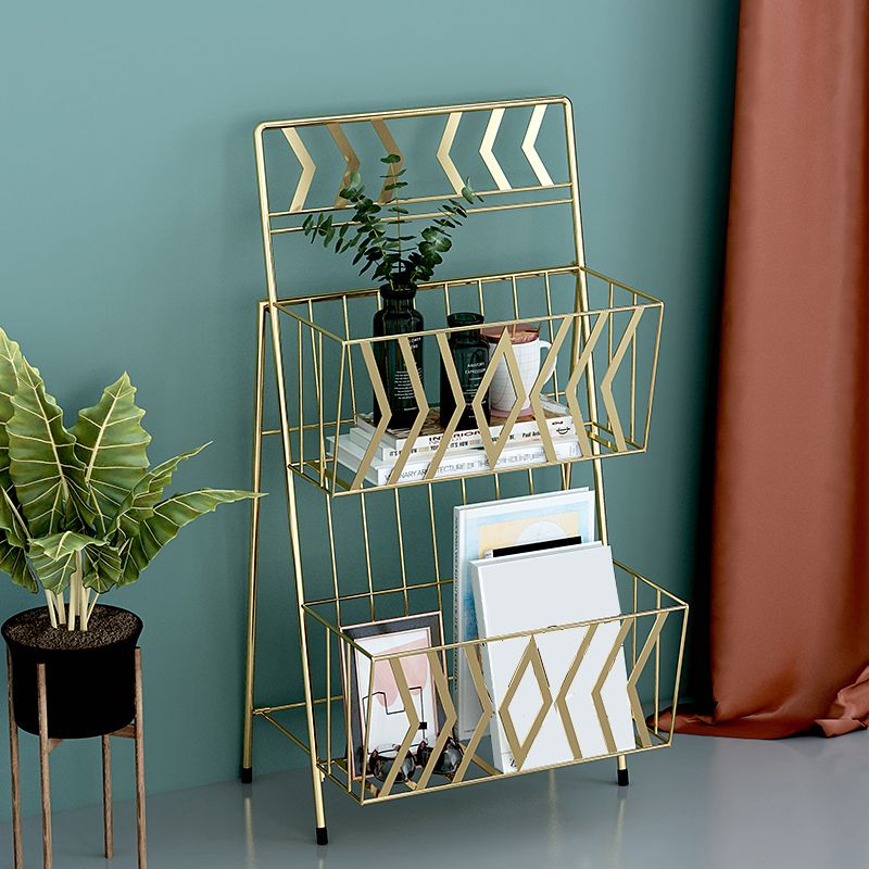 Metal 2 Shelf Book Shelf 13.4" W Modern Book Shelf Closed Back Vertical