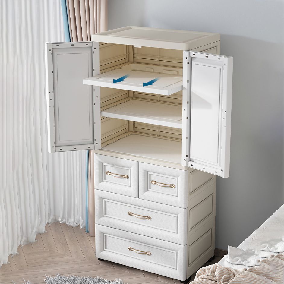 Plastic Storage Cabinet for Bedroom Modern Hinged Door Cabinet