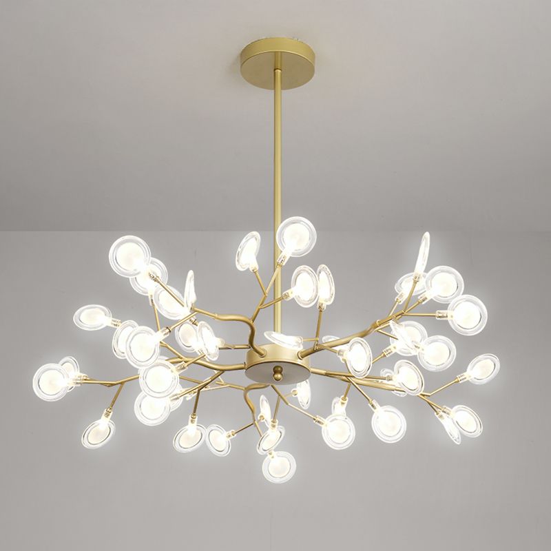 Light Luxury Style Pendant Chandelier Light Metal Chandelier in Gold Finish