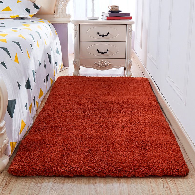 Casual Room Rug Multi-Color Solid Color Area Carpet Cotton Non-Slip Backing Washable Easy Care Rug