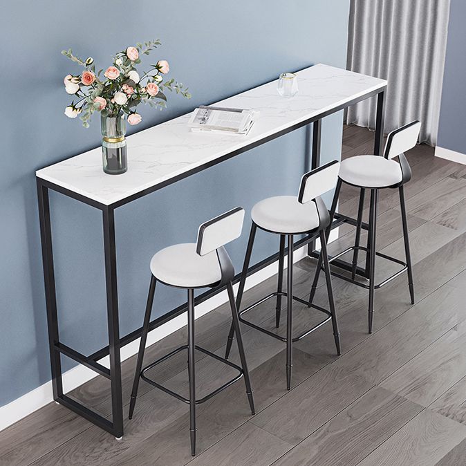 Modern Armless Backrest Counter Stool Iron Kitchen Bar Stool with Cushion