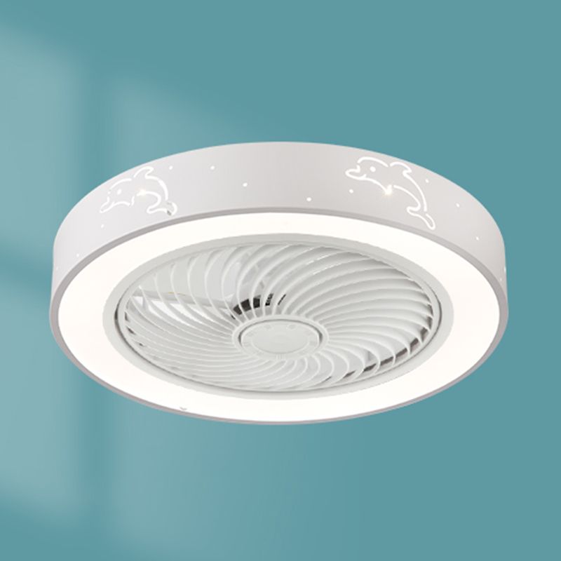 Ventola rotonda Light Light MODER MODER MODER METAL 1 Luce Luce Light in bianco
