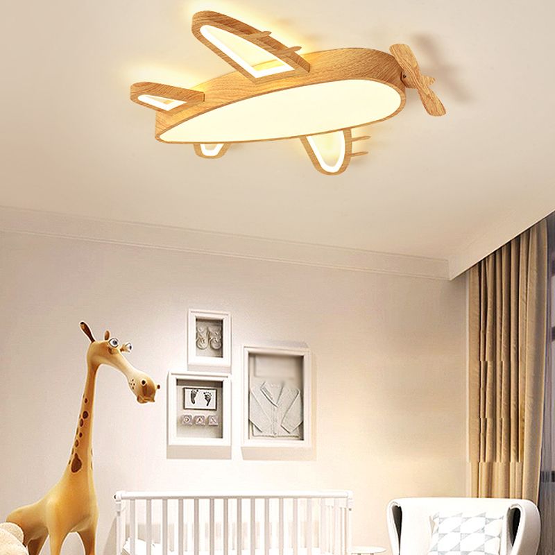 Appareils d'éclairage contemporains de plafond affleurants légers montés au plafond en bois de forme d'avion