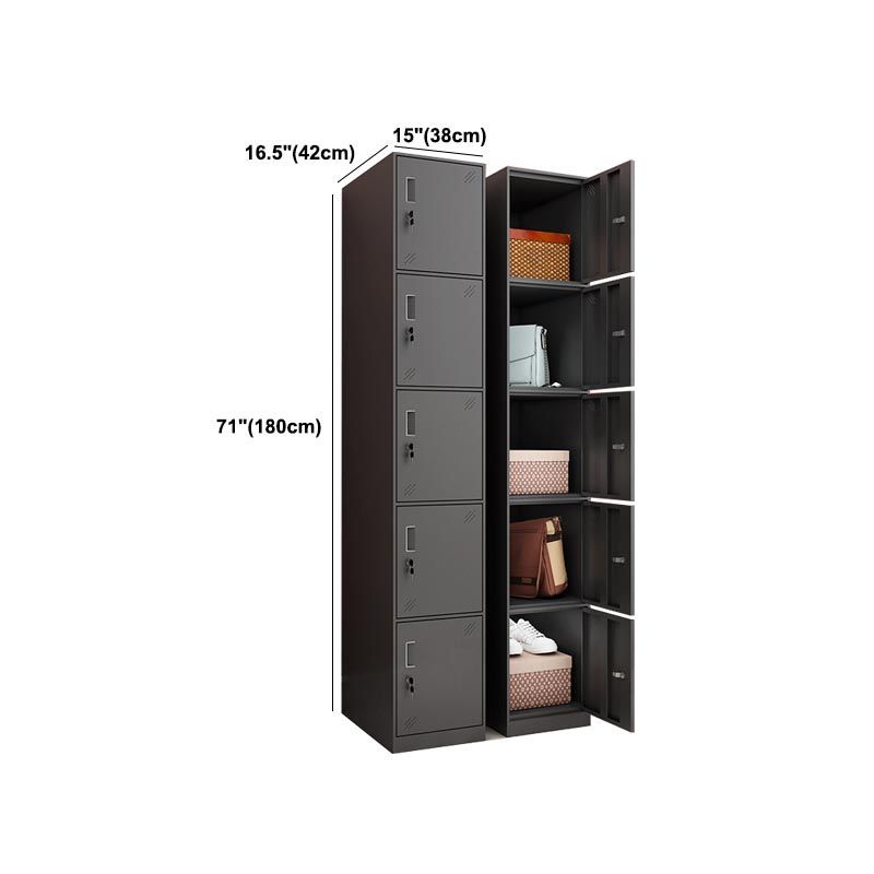 Black Metal Wardrobe Cabinet Contemporary Hinged Wardrobe Armoire