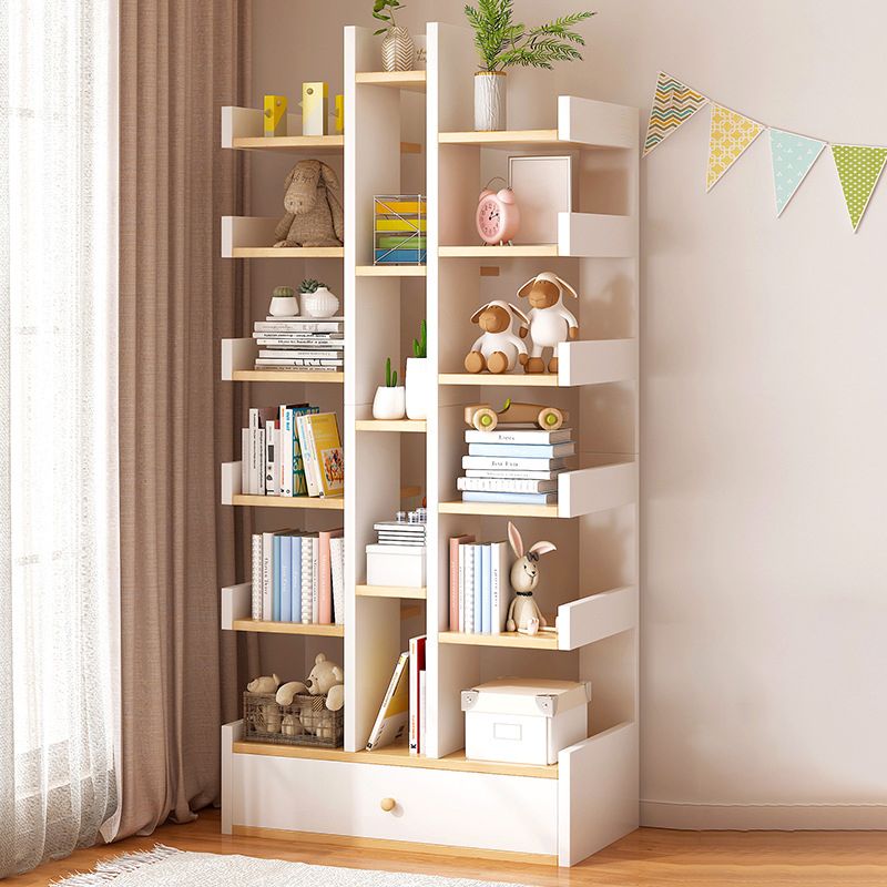 Scandinavian Manufactured Wood Etagere Bookshelf Vertical Open Bookcase for Home