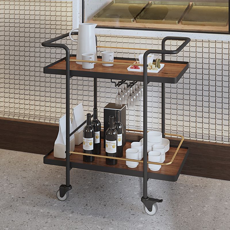 Modern Style Metal Prep Table 33.86"H Rolling Prep Table with Open Storage