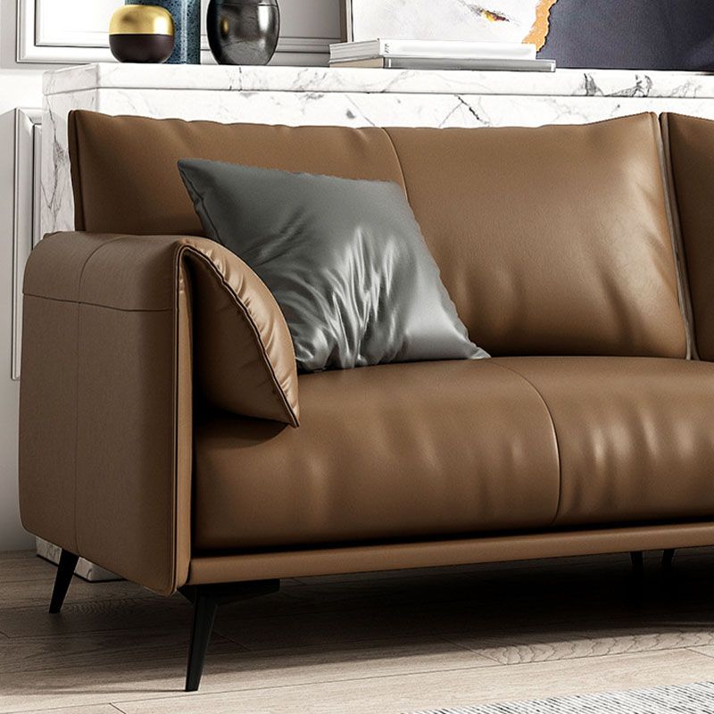 Holzleder-/Kuhläden -braunes rechteckiges Sofa mit Latexpolsterung