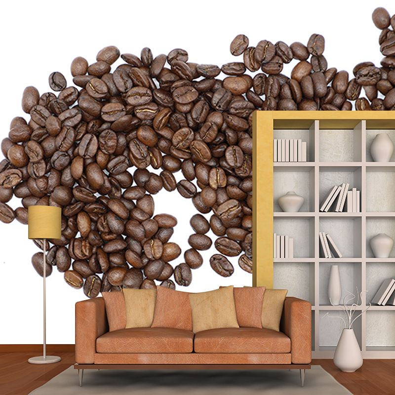 Roasted Coffee Beans Mural for Coffee Shop Mildew Resistant Wall Covering